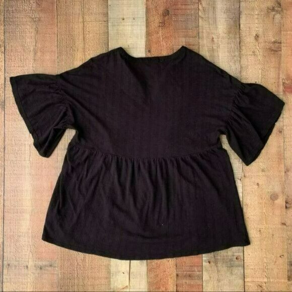 Vintage America women's size small embroidered babydoll tee in Black and Red - Picture 7 of 7